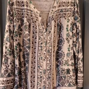 Style & Co. Patterned Button-Up Blouse